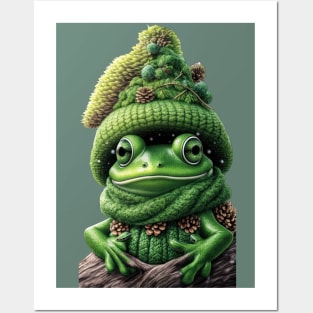 Christmas Frog Posters and Art